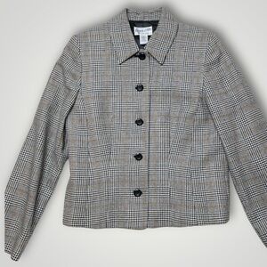 Pendleton wool button down plaid blazer jacket